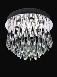 Franklite FL2321/6 Chrome 6 Light LED Crystal Ceiling Light