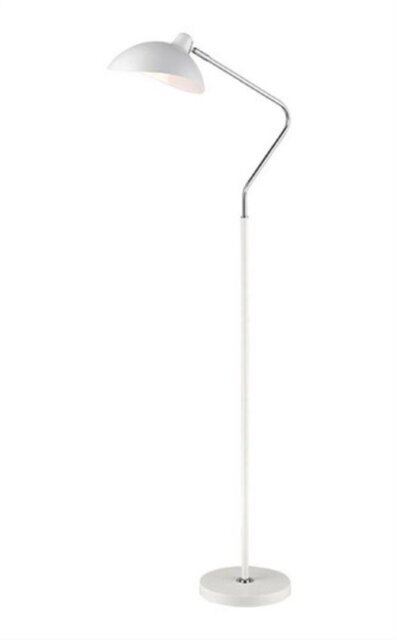 S243 Standard Lamp 1 Light Floor Light In Matt White And Chrome