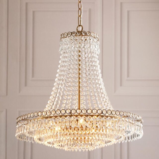 Laura Ashley Enid 5 Light Grande Ceiling Chandelier In Matt Antique Brass Finish LA3756711-Q