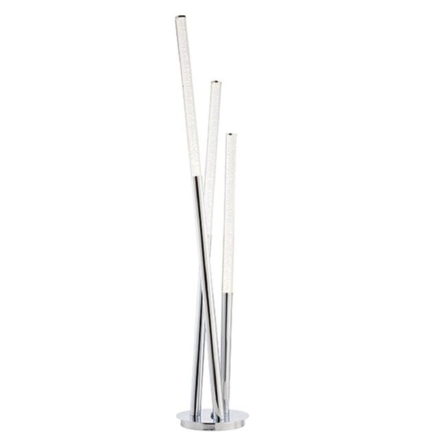 Endon 76731 Glacier 3 Light Floor Light In Chrome Plate And Clear Bubble Acrylic