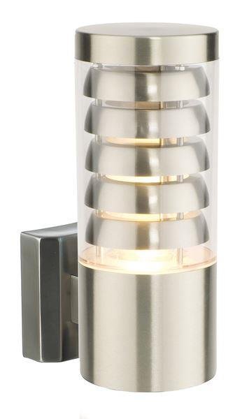 Saxby 13921 Tango 1 Light Exterior Brushed Steel Wall Light