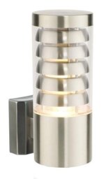 Saxby 13921 Tango 1 Light Exterior Brushed Steel Wall Light