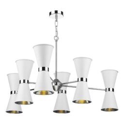 David Hunt Lighting HYD12 The Hyde 12 Light Ceiling Pendant In Arctic White And Chrome