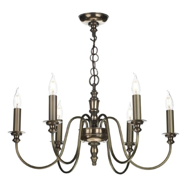 David Hunt Lighting DIC0663 Dickens 6 Light Ceiling Pendant In Bronze - Fitting Only