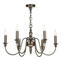 David Hunt Lighting DIC0663 Dickens 6 Light Ceiling Pendant In Bronze - Fitting Only
