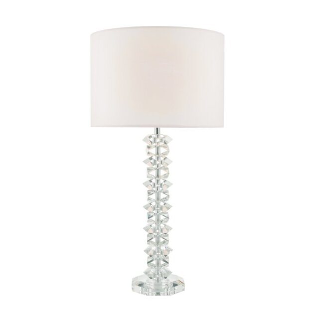 Dar MIN4208 Mina 1 Light Table Lamp In Chrome With Cream Shade