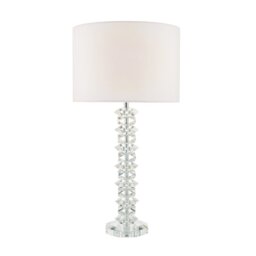 Dar MIN4208 Mina 1 Light Table Lamp In Chrome With Cream Shade
