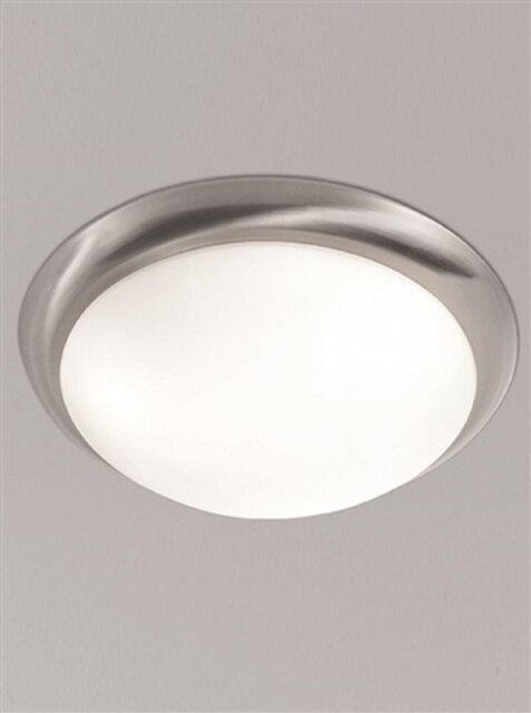Franklite CF5742 3 Light Flush Ceiling Light In Satin Nickel With Matt White Glass - Diameter: 420mm