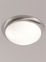 Franklite CF5742 3 Light Flush Ceiling Light In Satin Nickel With Matt White Glass - Diameter: 420mm