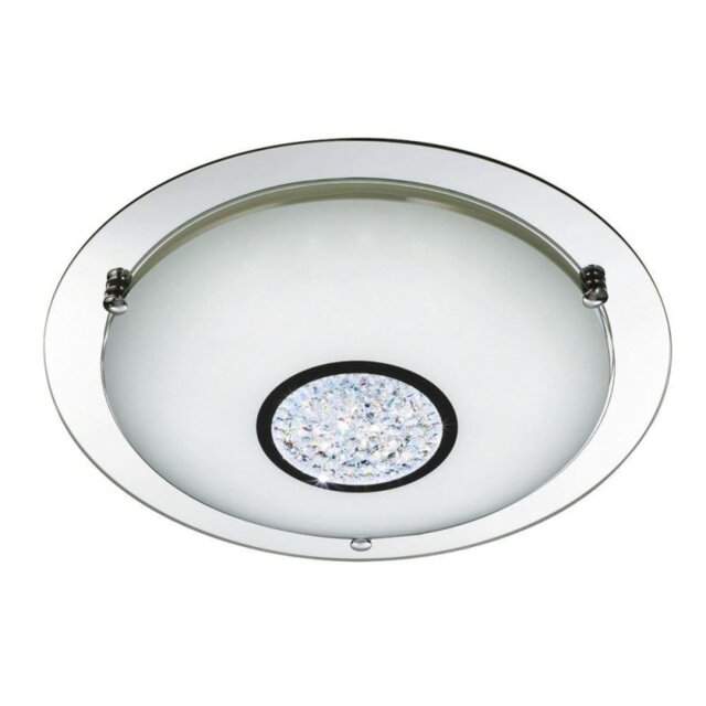 Searchlight 3883-41 Bathroom Flush Ceiling Light In Chrome - Dia: 420mm