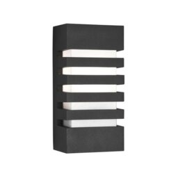 Searchlight 3393GY Grilled Outdoor Wall Light In Dark Grey With Polycarbonate Diffuser