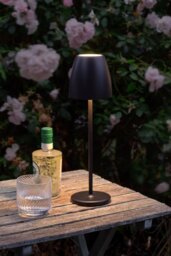 Dar Wisebuys Munich Outdoor Rechargeable LED Table Lamp In Black Finish IP54