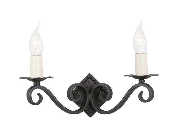 Elstead RY2A BLACK Rectory double iron wall light