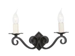Elstead RY2A BLACK Rectory double iron wall light