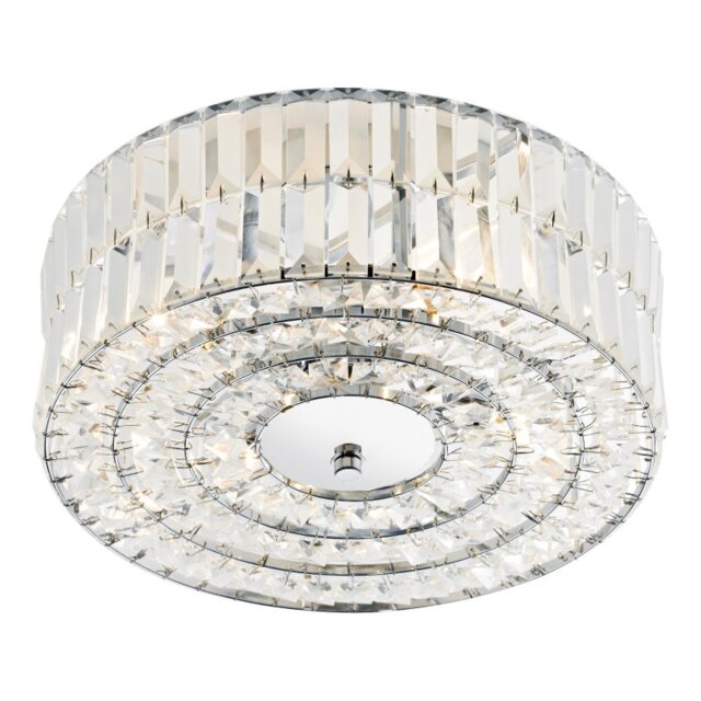Dar ERR5250 Errol 4 Light Crystal Semi Flush Chrome Ceiling Light
