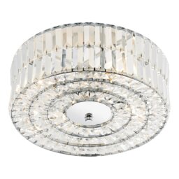 Dar ERR5250 Errol 4 Light Crystal Semi Flush Chrome Ceiling Light