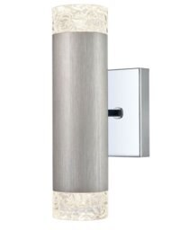 Franklite FL2422-2 Cordelia 2 Light Wall Light In Satin Brushed Silver And Chrome Finish