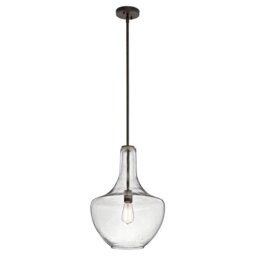 KL/EVERLY/P/M OZ Everly 1 Light Medium Ceiling Pendant Light In Olde Bronze