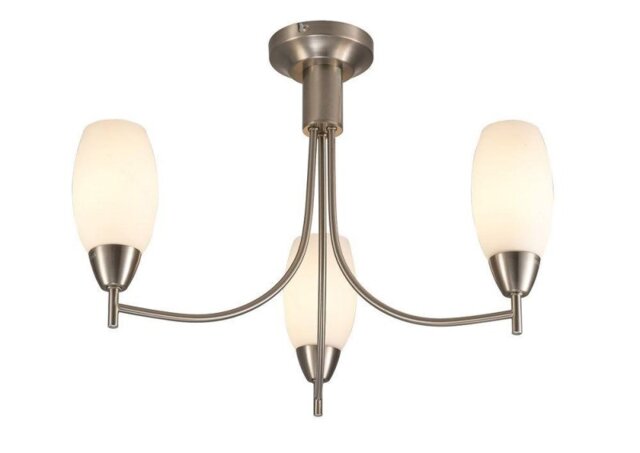 Devon 3 Light Ceiling Light In Satin Nickel
