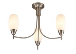Devon 3 Light Ceiling Light In Satin Nickel