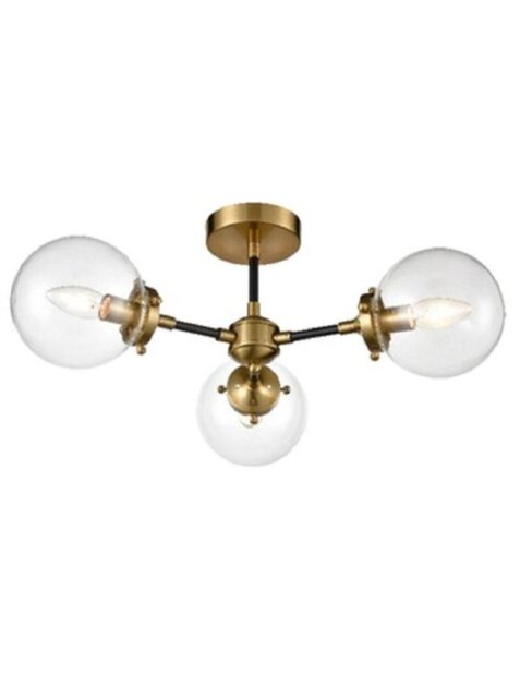 Franklite FL2409-3 3 Light Semi Flush Ceiling Light In Antique Gold