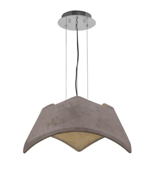 Mantra M4815 Maui 3 Light Ceiling Pendant Light In Chrome And Cement Effect