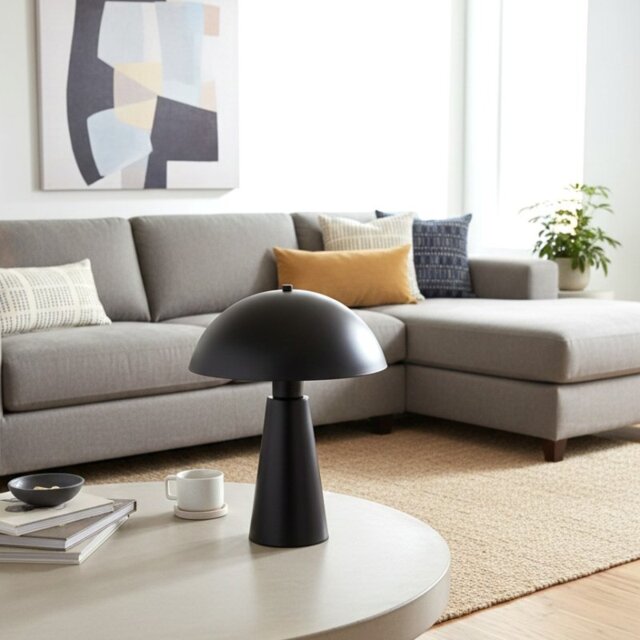 Firstlight 6898BK Crown Table Lamp In Black Finish