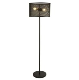 Searchlight 2832-2BK Fishnet 2 Light Floor Light In Matt Black