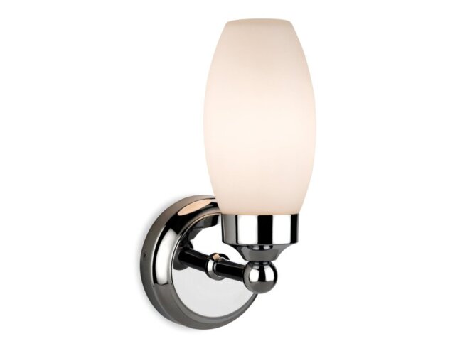 Firstlight 3749CH Reef Bathroom 1 Light LED Wall Light In Chrome And Opal Glass