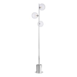 Dar Wisebuys Spiral 3 Light Floor Lamp In Polished Chrome With Twisted Glass