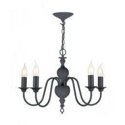 David Hunt Lighting FLE0523 FLEMISH 5 Light Ceiling Pendant Light In Smoke Blue Finish