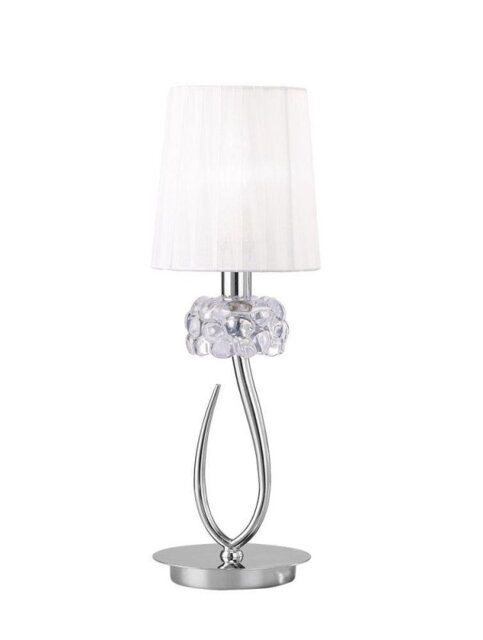 Mantra M4637 Loewe 1 Light Small Table Lamp With Shade In Chrome - H: 470mm