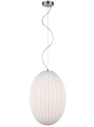 Franklite PCH228 Almond 1 Light Large Ceiling Pendant Light In Matt Opal Finish