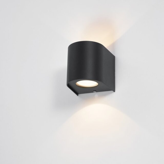 Dar Lighting Orville 2 Light Outdoor Wall Light Matt Black LED IP44 ORV3222