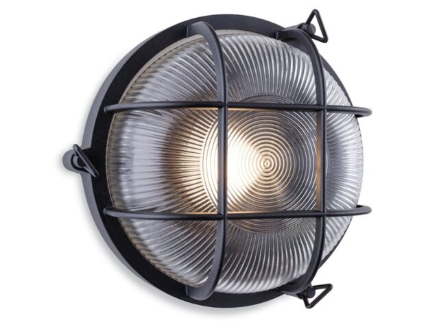 Firstlight 2825BK Turin Die Cast Aluminium Round Outdoor Wall Light In Black Finish IP65