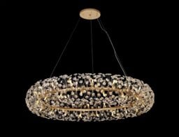 Fusion Pendant 36 Light in a French Gold Finish and Clear Crystal