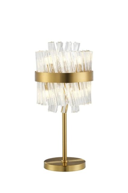 Hampton 6 Light Table Lamp In Brass Finish With Clear Glass