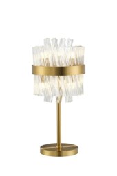 Hampton 6 Light Table Lamp In Brass Finish With Clear Glass