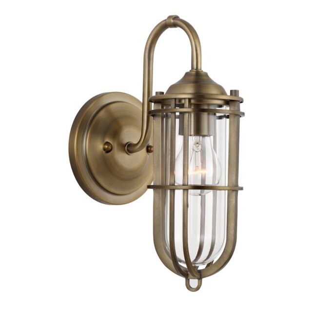 Quintiesse QN-URBANREST1 Urban Restoration Single Wall Light In Dark Antique Brass Finish IP44