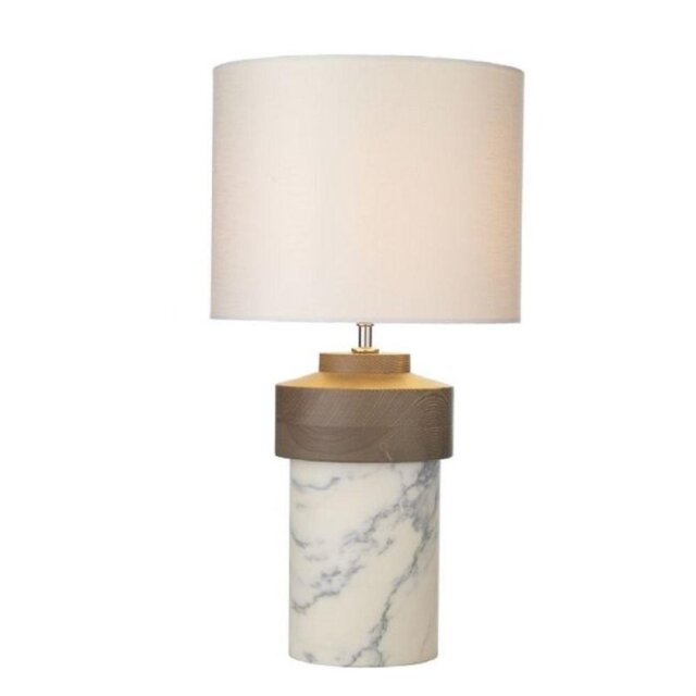 David Hunt Lighting NOM4302+DRM3007 Nomad Table Lamp In Marble With Shade