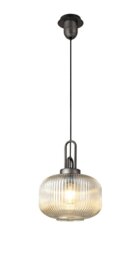 Glenn 1 Light Pumpkin Ceiling Pendant in Aged Pewter With Champagne Glass