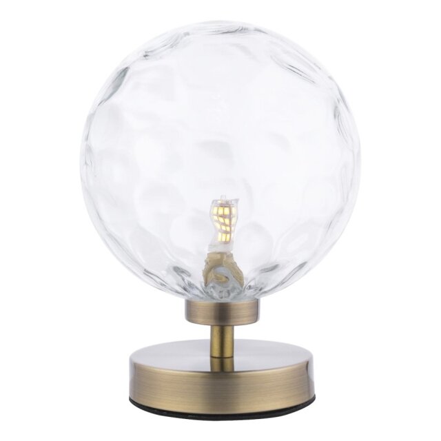 Dar Lighting Esben Table Lamp In Antique Brass Finish With Clear Dimpled Glass ESB4175-12