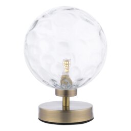 Dar Lighting Esben Table Lamp In Antique Brass Finish With Clear Dimpled Glass ESB4175-12
