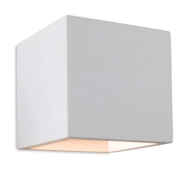 Firstlight 4902 Plaster One Light Cubed Wall Light In White