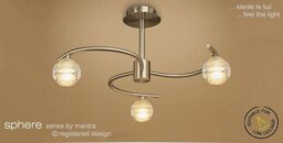 M8011 Sphere Antique Brass 3 Light Semi-Flush Ceiling Light