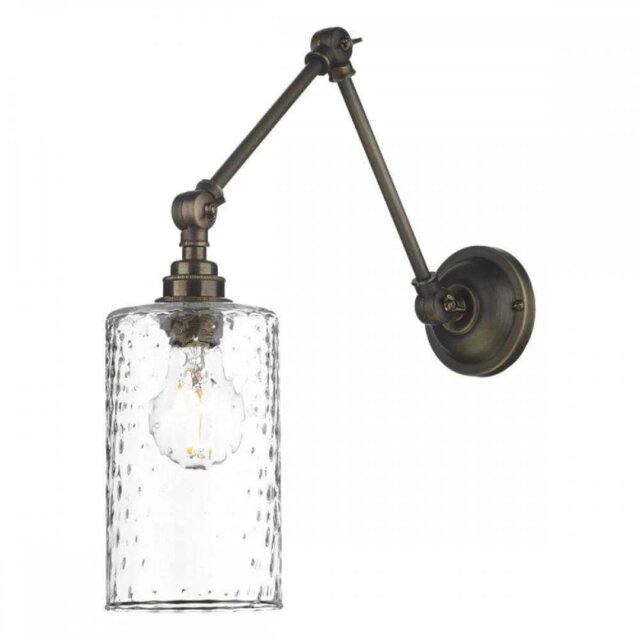 David Hunt Lighting HOX0775+GIL191 Hoxton 1 Light Ceiling Or Wall Light In Brass With Glass Shade