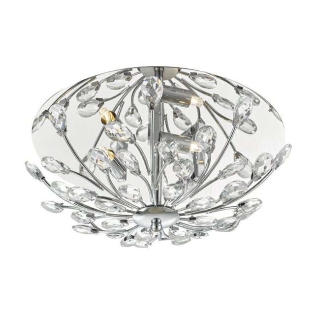 Dar ZAF5350 Zafir 3 Light Flush Ceiling Light In Polished Chrome