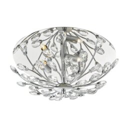 Dar ZAF5350 Zafir 3 Light Flush Ceiling Light In Polished Chrome