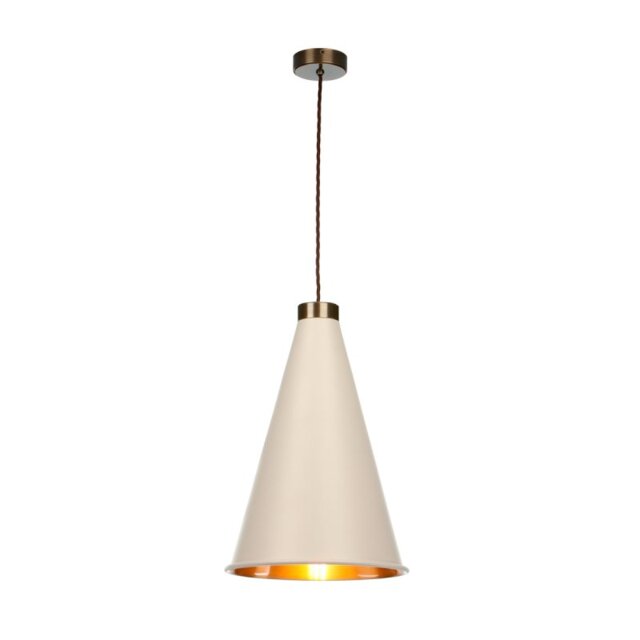 David Hunt Lighting HYD81 HYDE Large Ceiling Pendant Light In Cotswold Cream And Antique Brass