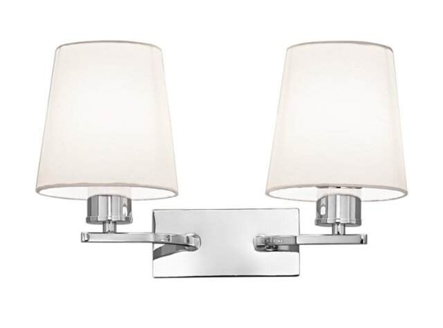 Spell 2 Light Wall Light In Chrome Finish With Fabric Shades F2082/2/1123
